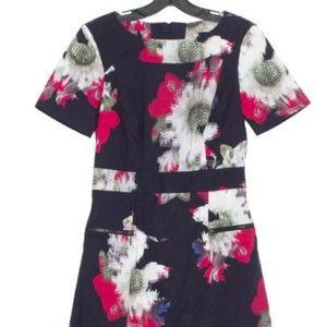 French Connection Womens Dress Floral Short Sleeve Pockets 6 DP